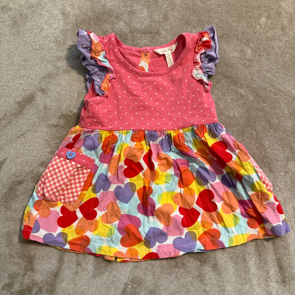 Matilda Jane Kids Let's Go Together Heart Polka Dot Ruffle Top Size 6